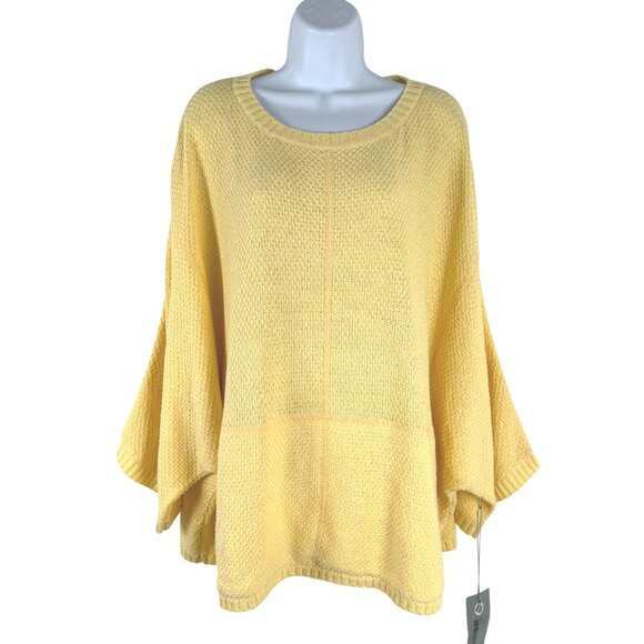 Habitat Summer‎ Pocket Poncho Sweater M/L Daisy Yellow Oversized NWT FS-1365 - Picture 3 of 11